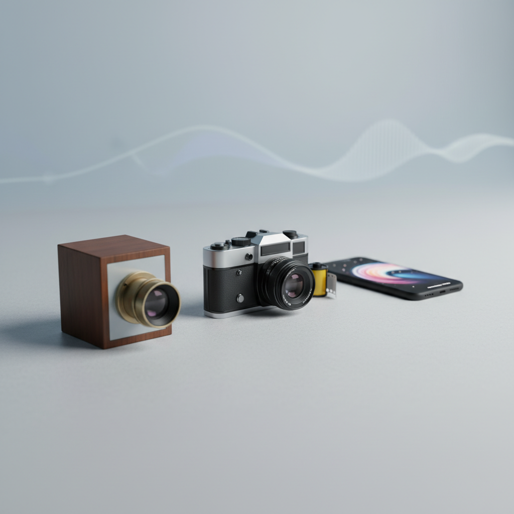 Fotoaparatų evoliucija: nuo milžiniškų dėžių iki telefonų